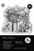Zestaw Balonów 115 szt. Srebrny Girlanda Balonowa Urodziny Party