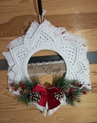 Rozeta gwiazda stroik makrama Boże Narodzenie 