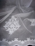 Firanki Ornamentowy wzór Damask Batyst Białe