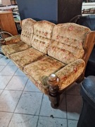 Komplet sofa kanapa fotele dębowe