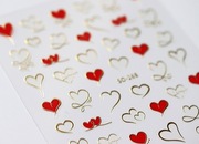 Naklejki na paznokcie Serduszka / Walentynki / Love / duży arkusz