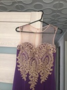 suknia wieczorowa złoto-filoetowa