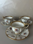 Zestaw filiżanek i spodków C.T. Carl Tielsch Floral Demitasse