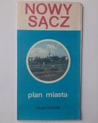 Nowy Sącz plan miasta z 1986 roku