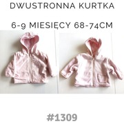 Dwustronna kurtka na polarze 6-9 miesięcy 68-74cm #1309