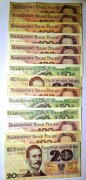 BANKNOTY PRL ZESTAW 14 SZTUK 20ZŁ - 100ZŁ + banderole 10-200 zł 24 szt.(24)