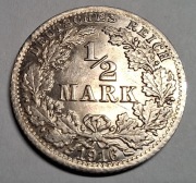 Moneta 1/2 Marki 1916 A srebro MENNICZA