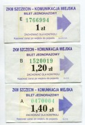 Bilet ZKM Szczecin - 1zł, 1.20zł, 1.40zł 