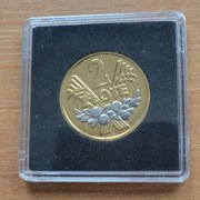 ZŁOTE LATA PRL - 2 ZŁOTE 1974 , Jagody   - platerowane  złotem i rodem 