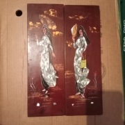 Obraz lakierowany w stylu orientalnym z perłową intarsją