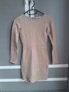 Beżowa sukienka z długim rękawem na jesień cielista XS 34 Cinamoon