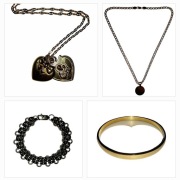 4 x stal nierdzewna naszyjnik bozia serce rombo blaszka bransoletka