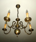 zabytkowy żyrandol mosiężny 5 -ramienny tzw. pająk