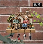 Płaski, drukowany na 2D wieszak na klucze dla babci i dziadka