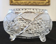 Kryształowa misa owocarka miska na nóżkachkryształy retro  Vintage prl