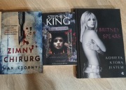 Zestaw 3 książek horror, biografia