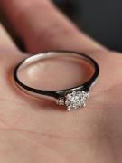 Pierścionek Apart  Białe złoto 585 z diamentami rozm. 13