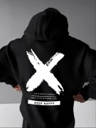 Bluza z kapturem i odważnym białym akcentem X