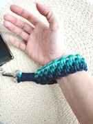 Pasek na nadgarstek do telefonu kluczy torebki bawełniany zielony niebieski