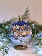 Bombka 100% ręcznie malowana 12 cm NIETŁUKĄCA + STOJAK