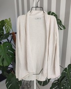 Kremowy melanżowy kardigan narzutka Zara M 38 