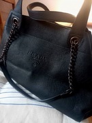 Torba damska typu shopper czarna z ekoskóry