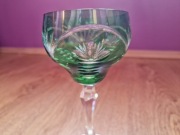 Zielony kryształowy kielich, wysoki- KRYSZTAŁ PRL