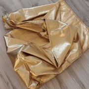 **WIELKI wieczorowy SZAL złota TAFTA brokat 190x85 1950+