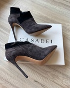 Botki kozaki na szpilce Casadei oryginalne. Sztyblety
