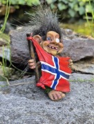 Figurka vintage troll norweski Norway z flagą 