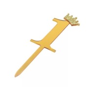 Cyferka 1 na tort złota topper piker na roczek