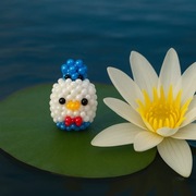 Ręcznie robiony brelok z koralików – Niebieska Kaczka – prezent, ozdoba