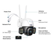 Kamera zewnętrzna obrotowa straszak budowa 2K WiFI 4mpx LED IR 30m