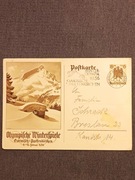 Widokówka z 1936 r , olimpiada zimowa , okolicznościowy stempel, Niemcy.