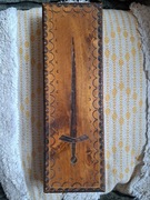 Pudełko z drewna wypalane ,ozdobne.