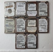(10sztuk) 10x Dyski 40-80GB ATA Zestaw Do laptopa Pakiet ZŁOM KOMPUTEROWY