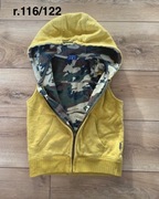 Żółty, bezrękawnik z kapturem Claesen’s podszyty moro, r.116/122 (6lat)