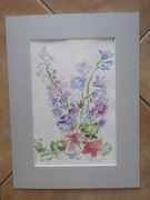 Akwarela "Ostróżki i róże" wg Oskar Kokoschka