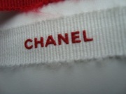 Chanel CC wstążka oryginał biała włochata 1m