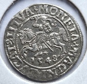 Półgrosz Litewski Zygmunta II Augusta, 1548r, srebro, Mała data.