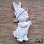 Królik wielkanocny w ubraniu figurka do malowania dla dzieci z gipsu