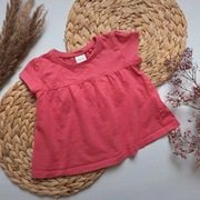 Next bluzka koszulka t-shirt różowy malinowy 74 80 krótki rękaw