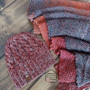 Czapka beanie w warkocze, przejściowa, jesień, wiosna - rękodzieło 