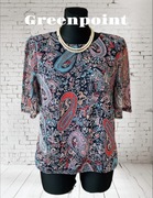 Bluzka top koszulka Greenpoint rozmiar 42 wzór aztecki kwiatowy przewiewna