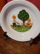 Stary ceramiczny talerzyk dla dziecka