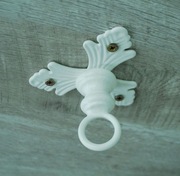 Wieszak Hak Uchwyt sufitowy kuty na doniczkę - Biały RAL 9002 (W36)