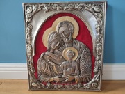 PIĘKNA IKONA PRZEDSTAWIAJĄCA ŚWIĘTĄ RODZINĘ POLECAM 