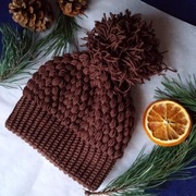 Czapka z pomponem M  merynos UNISEX RÓŻNE KOLORY