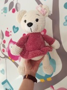 Miś misiu misia na szydełku prezent urodziny chrzciny handmade 