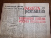 GAZETA POZNAŃSKA 14.XII.81 r. Stan Wojenny przemówienie generała W.J.